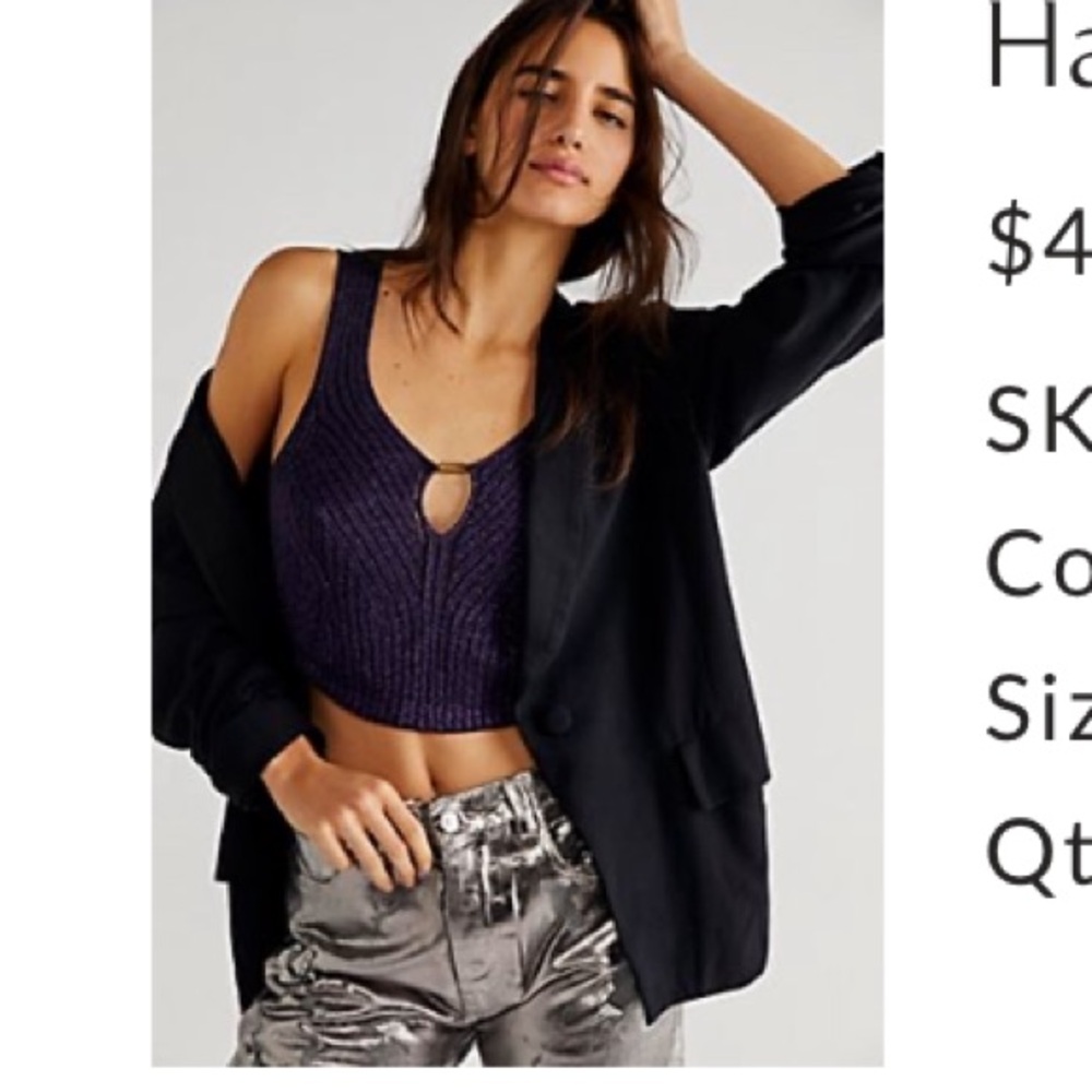 Free People Halle Lurex Tank - purple XS
New with tags